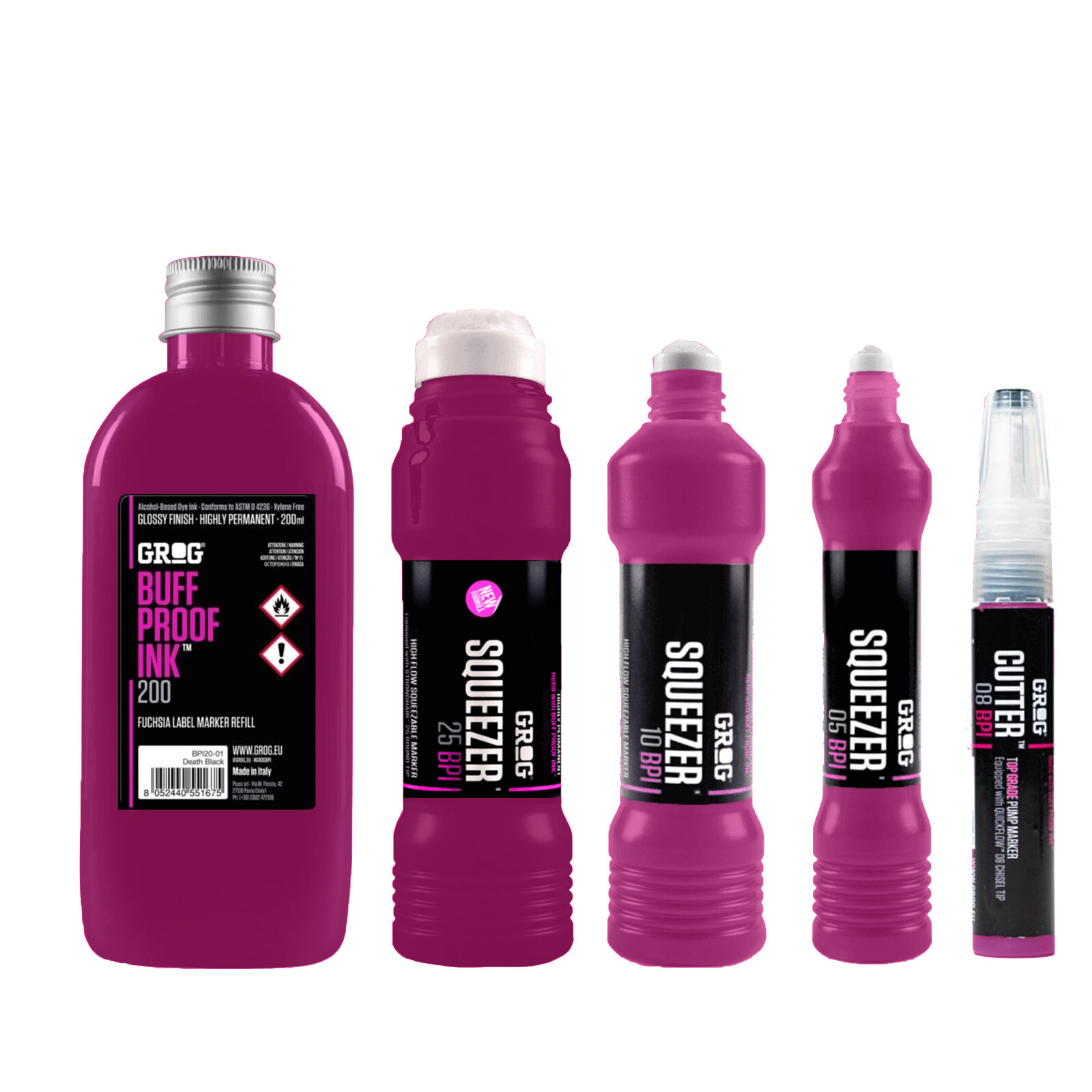 Grog Buff Proof Ink Marker Range - Permanent Opaque Gloss Sq