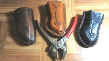 FISHING SHEATH FITS 6 1/2" MANLEY PLIERS LEATHER STAINLESS STEEL HANDCRAFTED USA