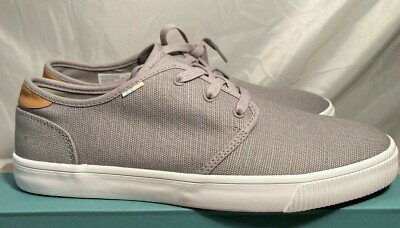 Toms Herren Canvas Carlo Grau Schnürschuhe Vegan Freizeitschuhe UK 6,5 / 40
