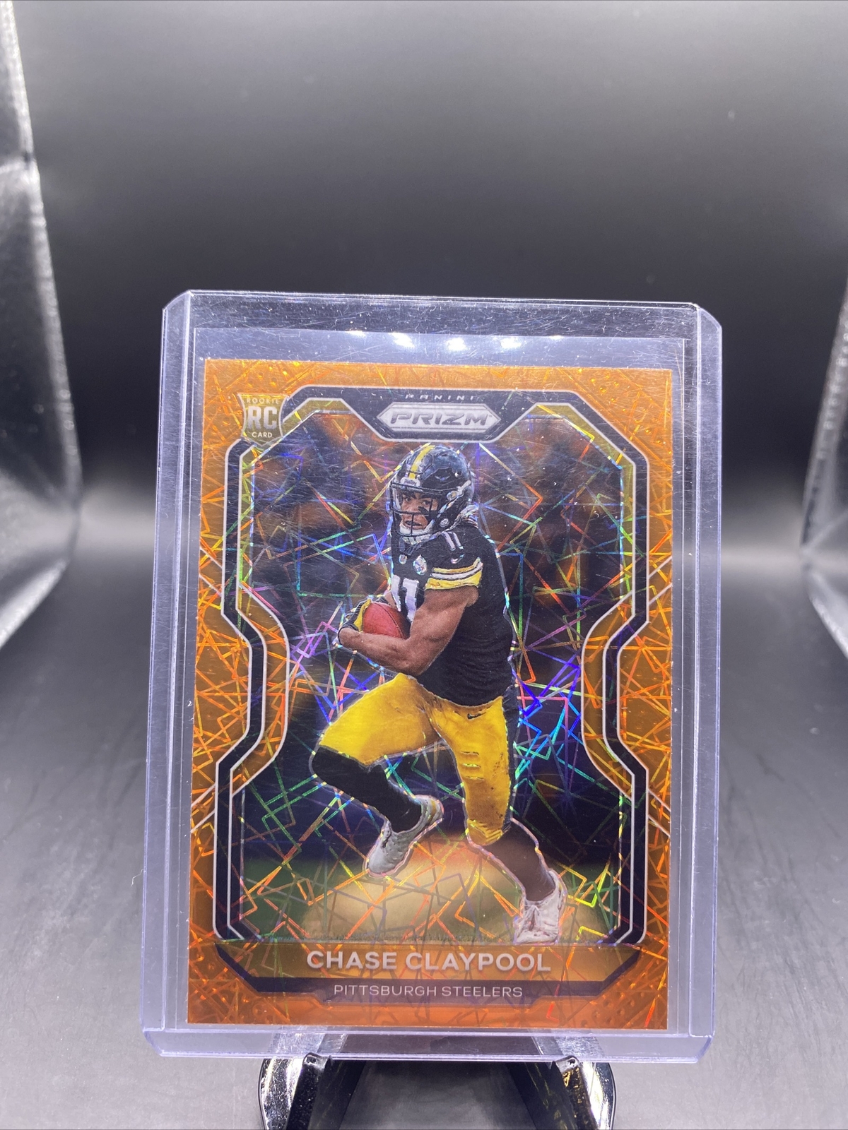 2020 Panini Prizm Chase Claypool Orange Lazer Prizm #392 Rookie Steelers RC