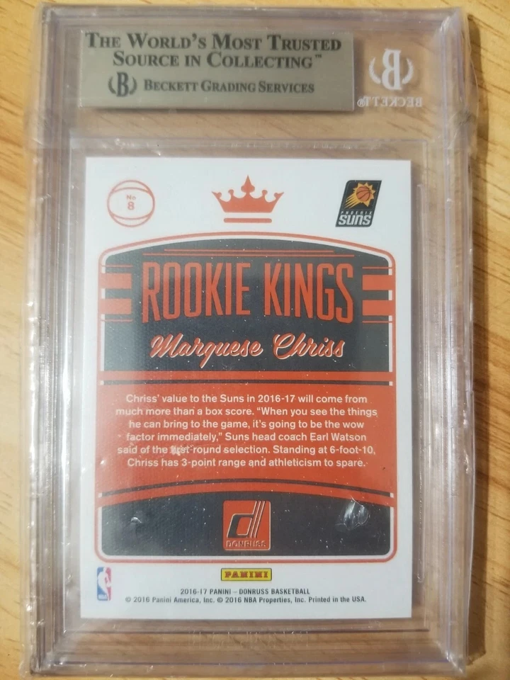 2016-17 Donruss Marquese Chriss Rookie Kings BGS9.5 - Image 2 of 2
