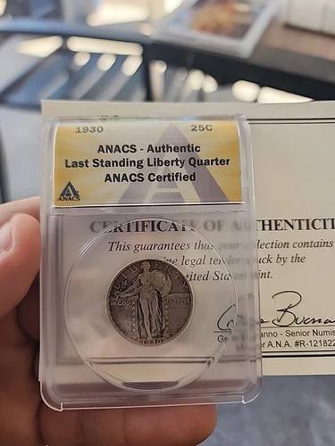 1930-S 25c Silver Standing Liberty Quarter VF-25 ANACS