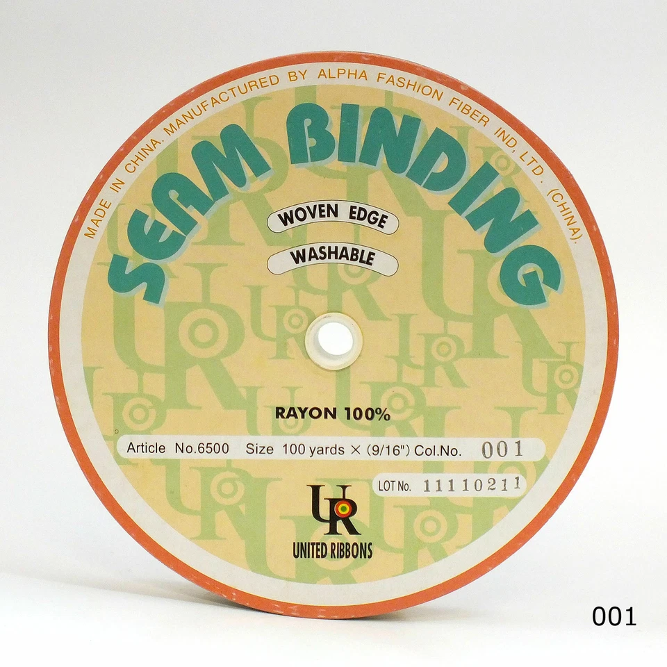 Woven Edge Seam Binding Ribbon 100% Rayon 9/16" 100 yards White #1 - Image 3 of 3