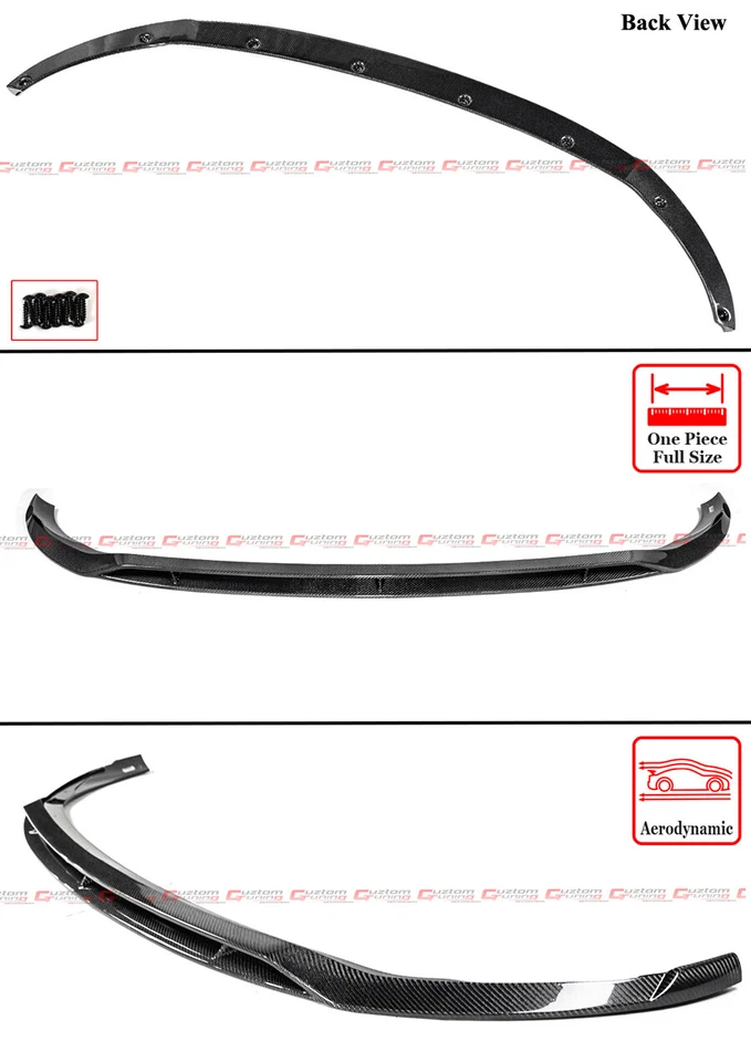 FOR 19-21 MERCEDES BENZ W205 C300 C43 AMG CARBON FIBER B STYLE FRONT BUMPER LIP - Image 3 of 4