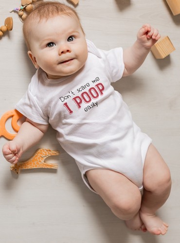 Don't Scare Me I Poop Easily Funny Baby Bodysuit Infant Kids Humor Outfit Gag