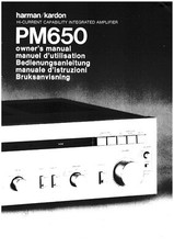 Bedienungsanleitung-Operating Instructions für Harman Kardon PM 650 