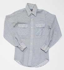 VINTAGE 70s Levis Button Up Shirt USA Made Mens Size Small Plaid White Tab READ