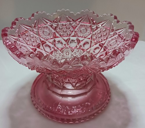VTG Indiana Red Ruby Sunset Heirloom Carnival Iridescent Glass Bowl STUNNING! - Picture 10 of 15