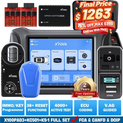 XTOOL X100 PAD3 KC501 KS-1 Car Key Programmer Set Full System Diagnostic Tool