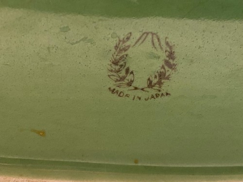 Vintage Rectangular Green Ceramic Planter Grape Vine Made In Japan - Picture 3 of 13