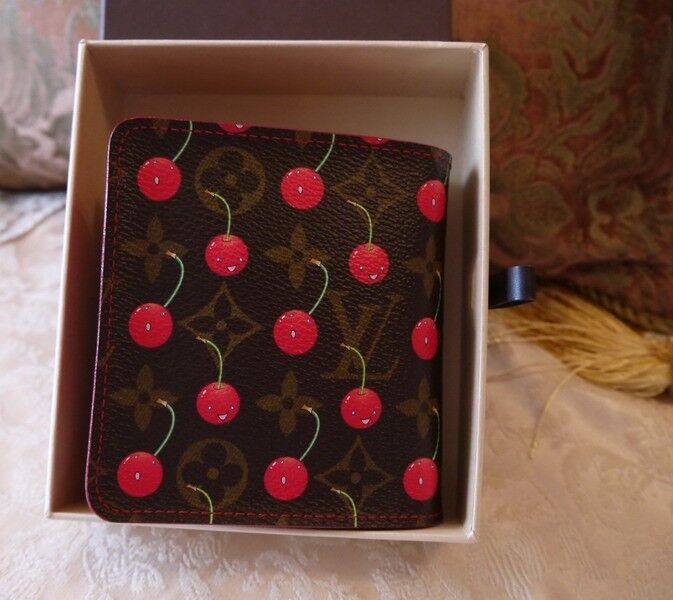 What Goes Around Comes Around Louis Vuitton Red Murakami Cherry Porte  Monnaie Zipper Wallet