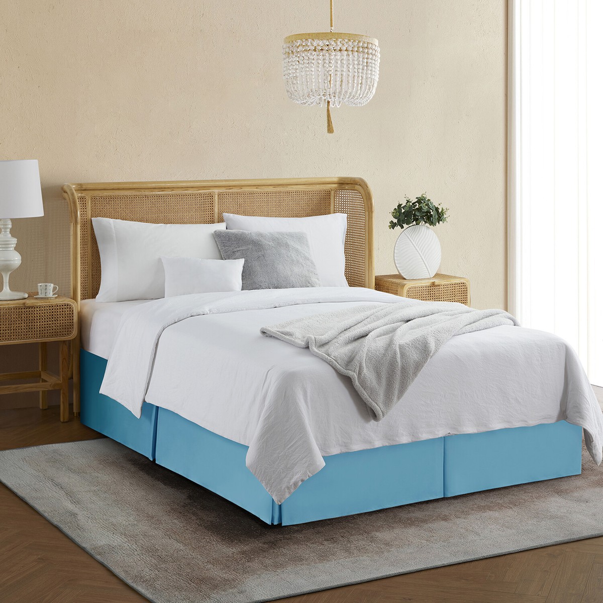 Luxury Bed Skirt by Nymbus Solid Microfiber Pleated 14