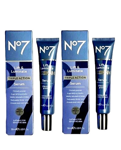 2 x No7 Lift & Luminate Triple Action Serum 30ml