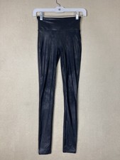 Spanx Pants Womens Extra Small Black Faux Leather Leggings Vax Adult