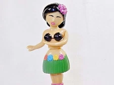 Solar Hula Girl Jiggler, w/Tropical Beach Art & Novelty Text, Auto, Home, Desk