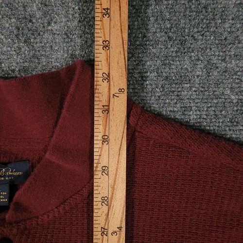 Brooks Brothers Sweater Mens 2XL Red Henley Neck Knit Blade Collar Wool Blend - Picture 8 of 9