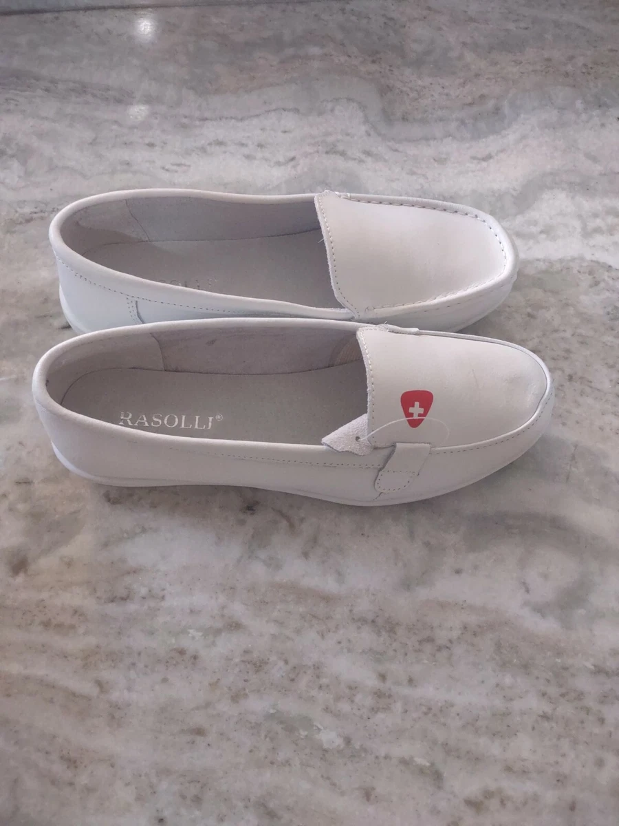 Rasolli White Nursing Shoes Leather Size 8