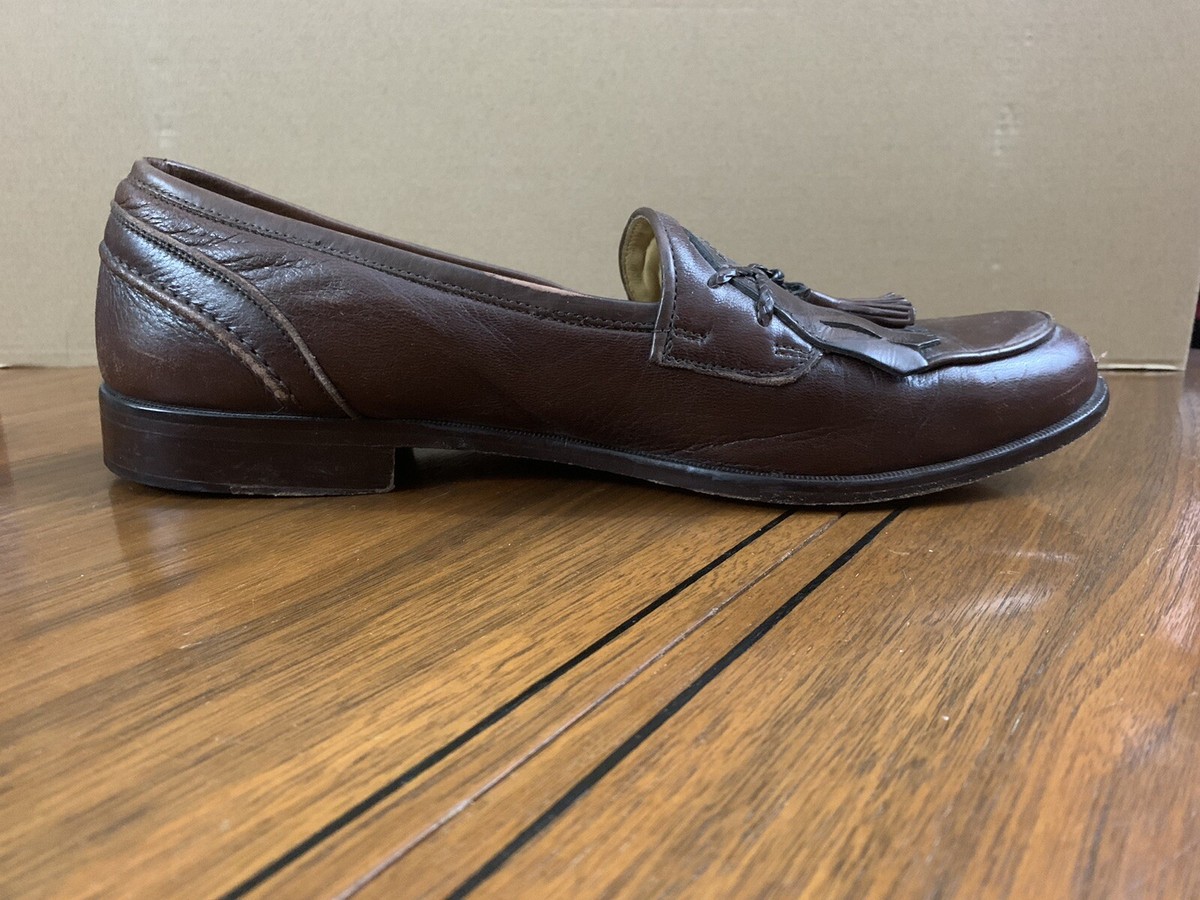 Johnston & Murphy Cellini Tassel Loafers Brown Leather size 