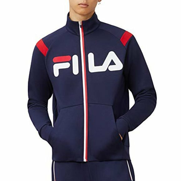 Giacca da pista uomo Fila Navy Rossa full zip