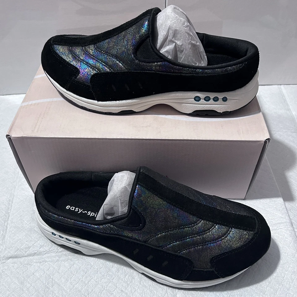 NEW! Womens EASY SPIRIT TRAVELTIME Black Mules Shoe - Image 4 of 4