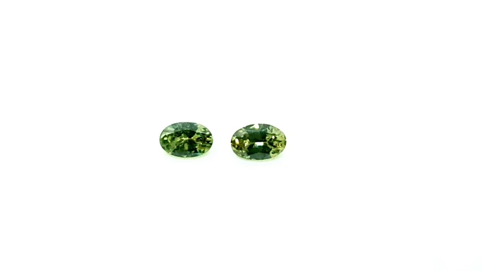 Demantoid Garnet 6x4 oval pair  set of 2  Excellent Cut Demantoid Garnet Jewelry - Image 2 of 4