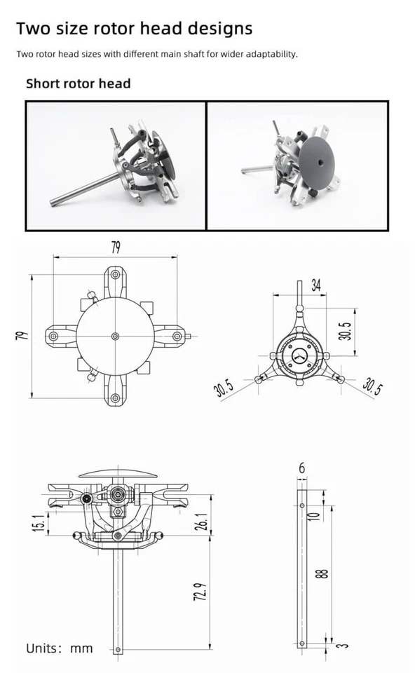 Flywing Upgrade Parts 4 Propellers Rotor Head for FW450L V3 Bell UH-1 Helicopter - Image 4 of 4