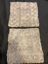 MIULEE SET OF 2 NEW 16”X16” THROW PILLOW COVERS GRAY SOFT PLUSH NEW NIB