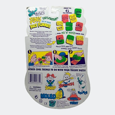 Moose's Tricky Putty Mix 'N' Match Fluro Face Funnies - Vintage