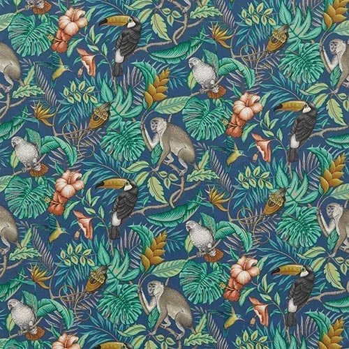 Rainforest Marine Curtain Fabric by iliv
