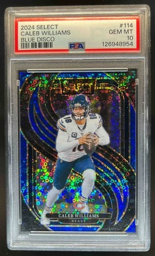2024 Select Caleb Williams Premier Blue Disco Prizm RC #/25 Bears PSA 10