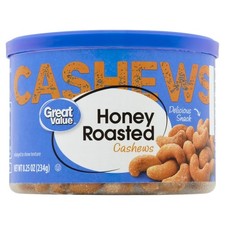 Honey Roasted Cashews Large Whole Nuts Healthy Snack 8.25 oz Resealable Bag