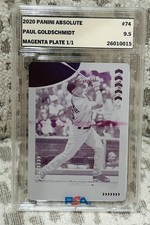Paul Goldschmidt 2020 panini absolute #74 magenta printing plate 1/1 Cardinals 