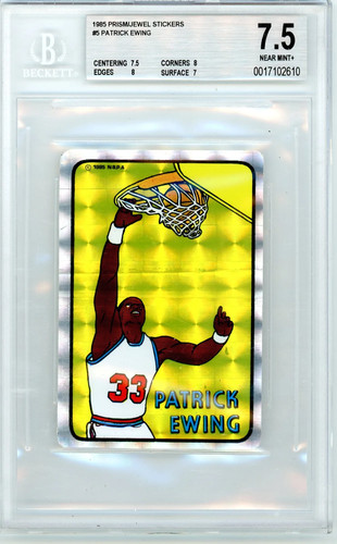 Patrick Ewing 1985 Prism Jewel Stickers card