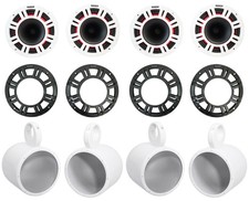  4 KICKER 48KMXL84 8" 500w Marine White Wakeboard Tower Speakers w/LED KMXL8
