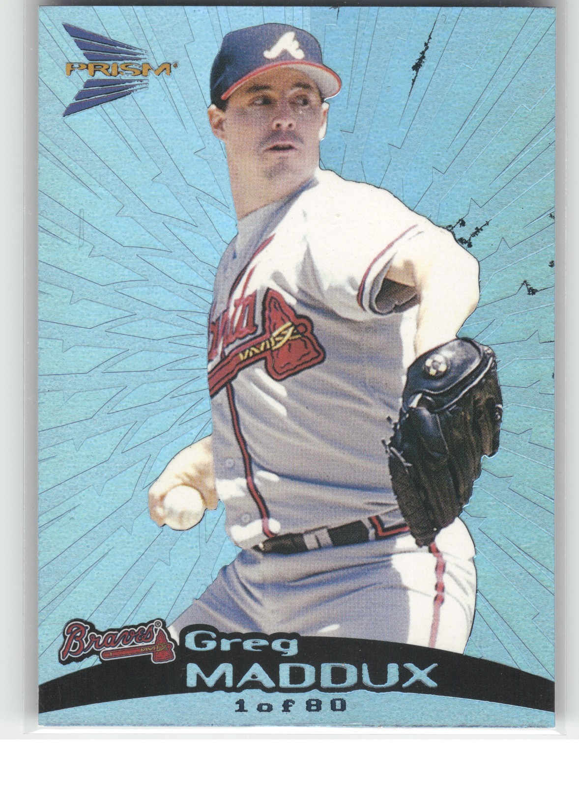 1999 Pacific Prism Holographic Blue #16 Greg Maddux 16/80
