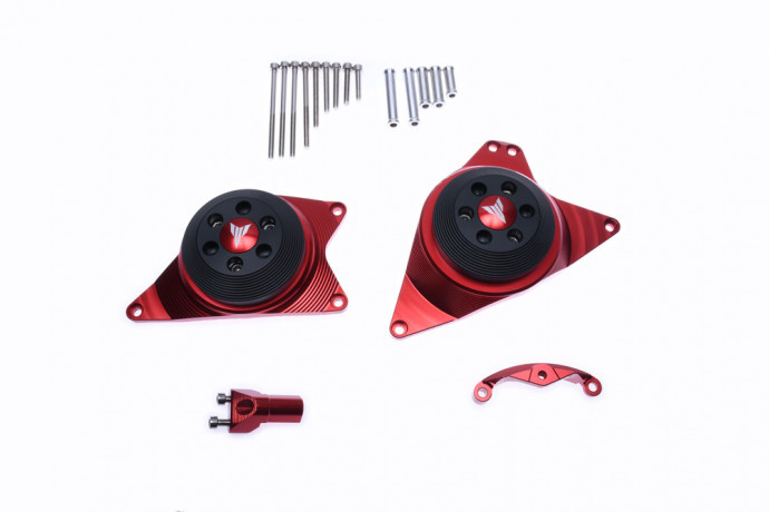 Cache crash moteur rouge haut de gamme pour moto YAMAHA TRACER 900 GT