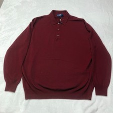 NWT Gobi Mongolian Cashmere Polo Sweater Shirt Men's 4XL Burgundy Wine Red