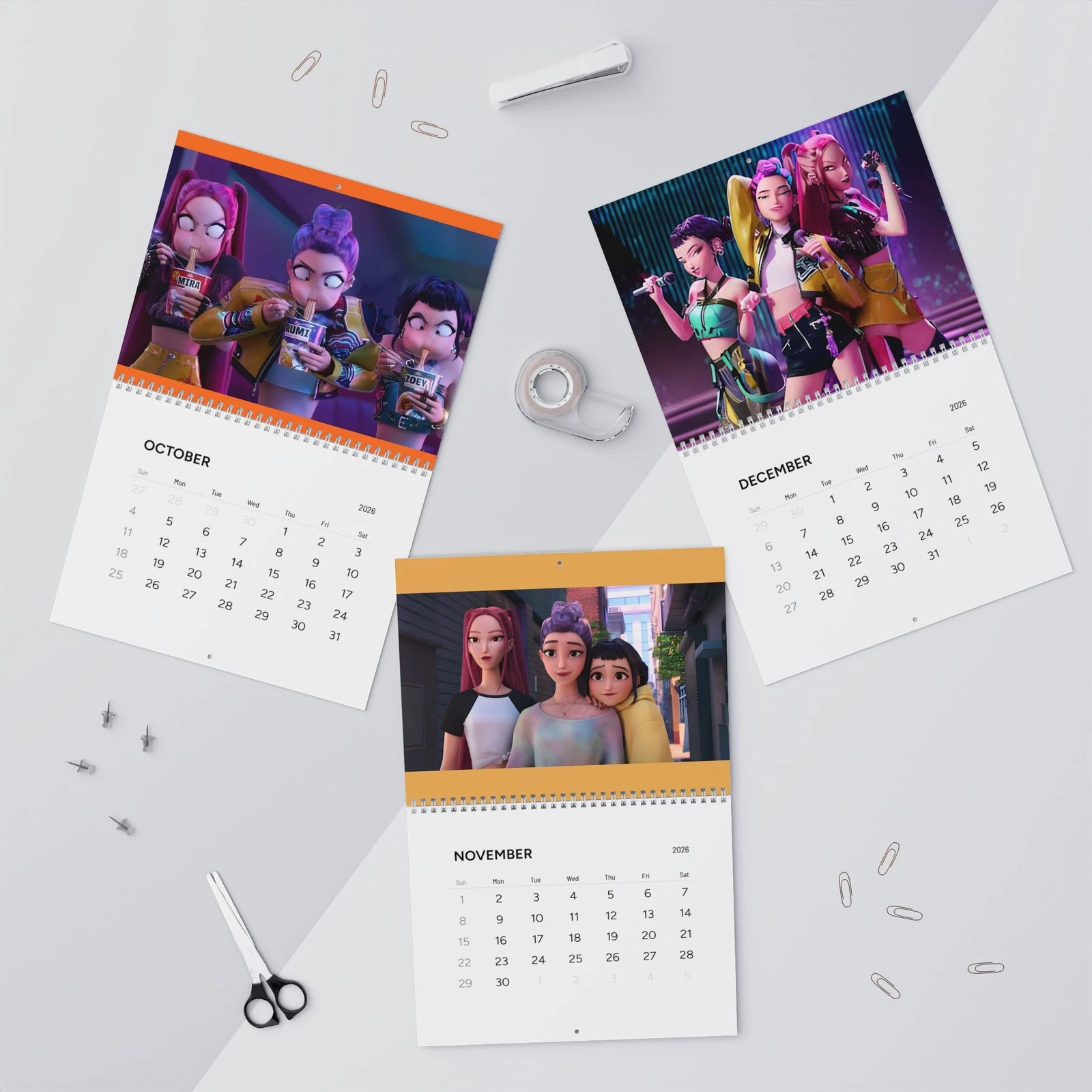 K-POP Demon Hunters Wall Calendar 2026