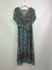 Bloomchic BoHo Floral Wrap Midaxi Dress Tie Belt Pockets 2189 Size 18-20