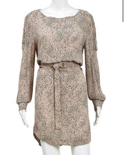 Zimmermann Spotted Shift Dress L/S Belted Size 1 / AU 10-12 EUC Work Corporate