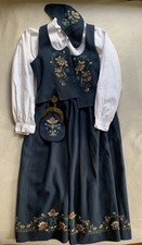 Romsdal, Norway Woman's Norwegian Bunad bodice, skirt, shirt, hat, purse 