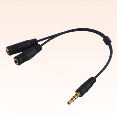 Langlebig Stereo-Klinken-Kopfhörer Audio-Splitter Kabel Schwarz TPE Tragbar