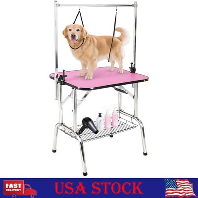 36'' Pet Grooming Table Foldable Dog Cat Beauty Trimming Table, w/ Adjustable Arm