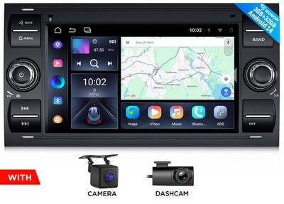 Android 14 Autoradio IPS für Ford Mondeo 03-07 S-MAX 07-09 Navi CarPlay Can Bus