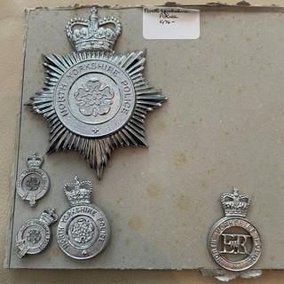North Yorkshire Constabulary Helmet Plate Cap Badges & Collars British Police