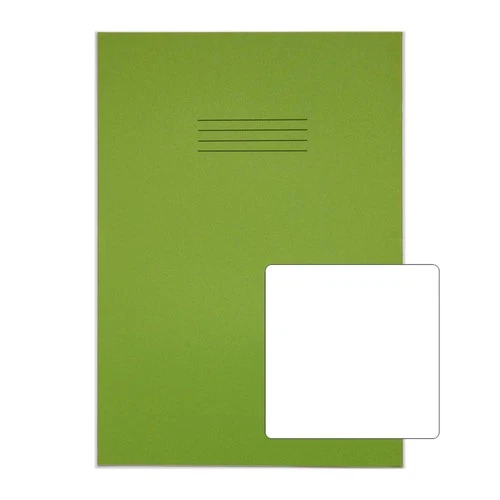 Rhino A4+ 13 X 9 " Oversized Exercise Book 48 Page Plain Light Green Pack 50 - V