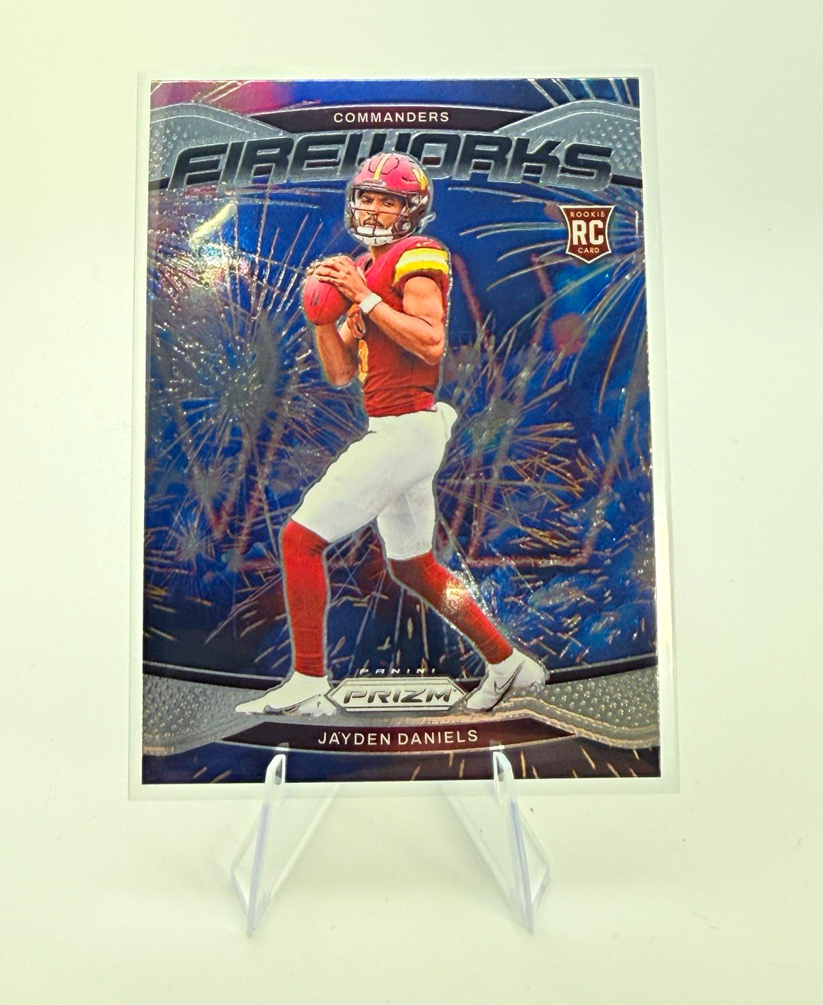 Panini Prizm 2024 Fireworks Jayden Daniels Rookie Insert #24 Commanders