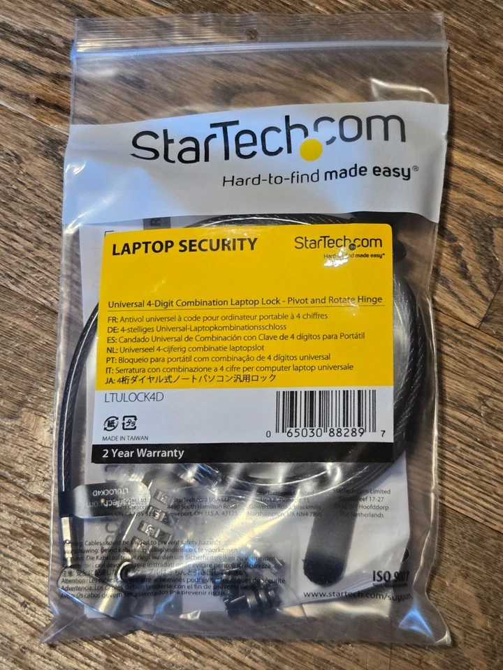 Box of 10 StarTech 6.6Ft 3-in-1 Cable 4-Digit Combination Security Laptop Lock - Image 2 of 4