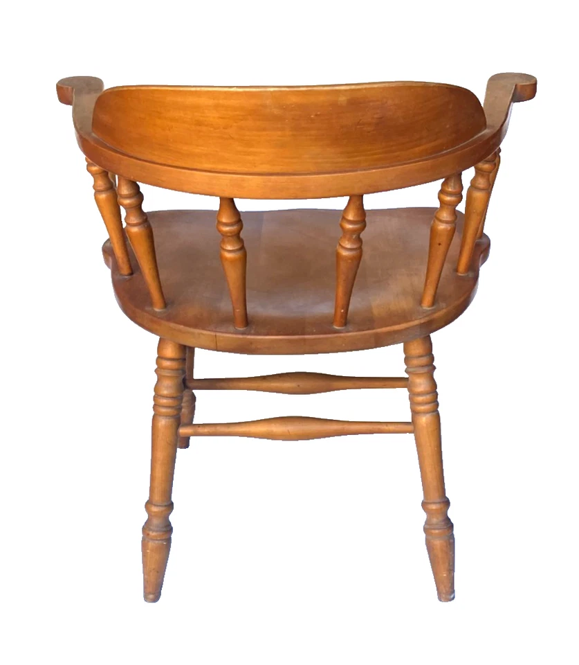 Antiguo sillón de capitán Windsor de madera de cerezo vintage - ¡Raro!! Foto 3 de 4