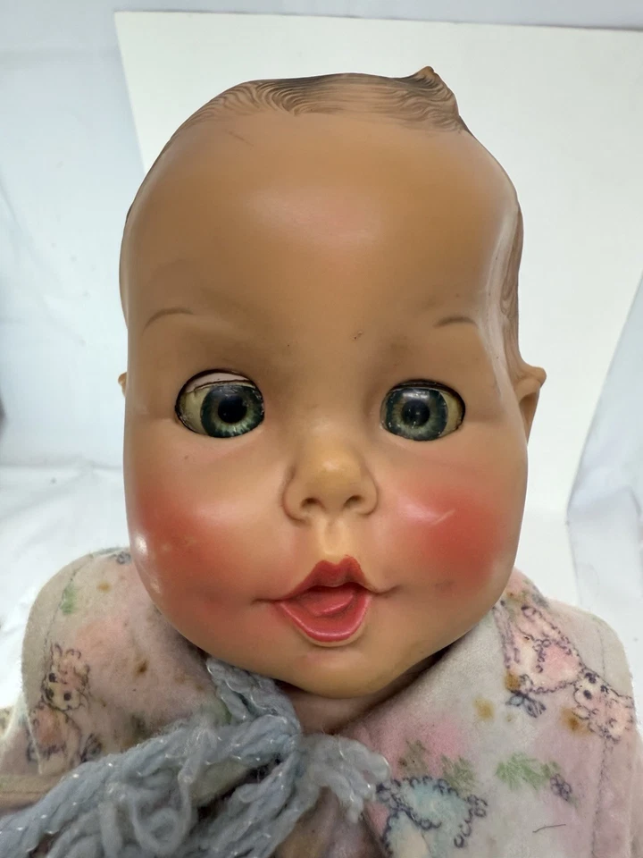 ¡CHIRRIDOS! Pijama de cordero original muñeca bebé Gerber de goma solar de 18" vintage de los años 50 Foto 4 de 4